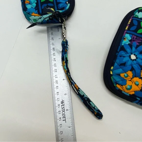 Vera Bradley Midnight Blue Floral Wallet Wristlet & Tablet Sleeve Zip Closure - Picture 12 of 14